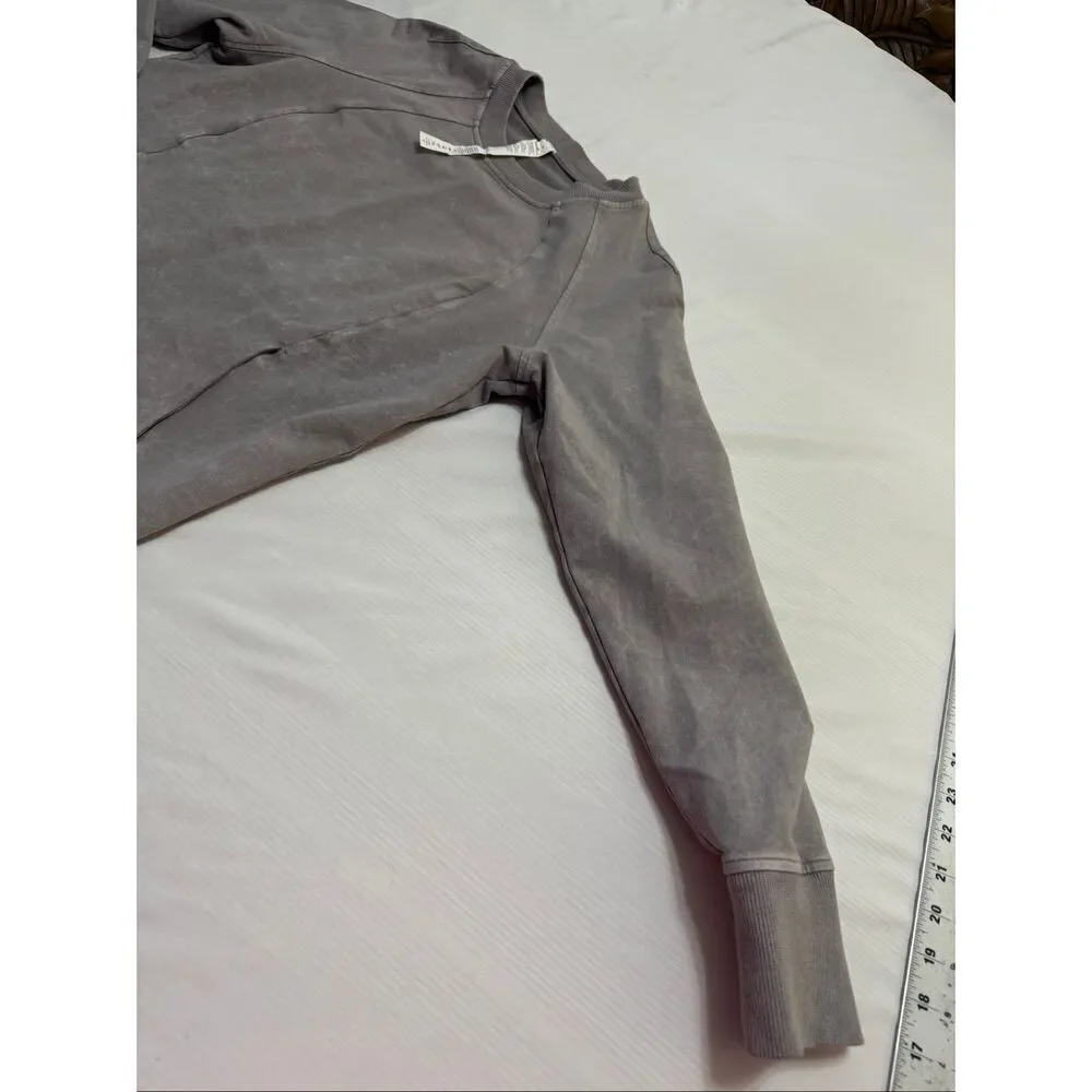 Lululemon Scuba Crew Washed Dark Chrome Grey Sweatshirt Size 8